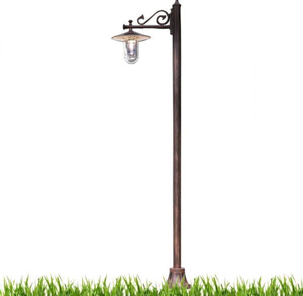 Lampioncino palo classico ferroluce genova a403 te e27 led alluminio lampada terra - Ferroluce