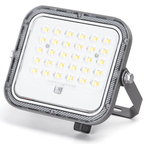 Faro Led 50W Grigio con pannello solare IP66 CCT temperatura colore regolabile Dimmerabile con telecomando e con sensore crepuscolare Aigostar
