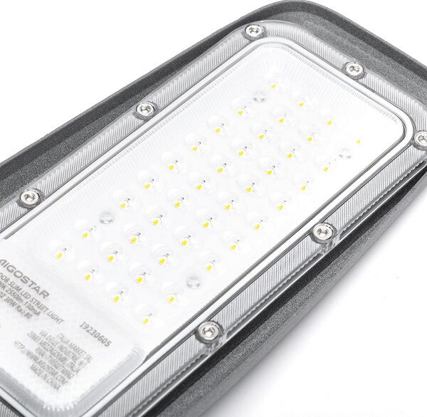 Lampione stradale Led Slim 30W Grigio IP65 Bianco freddo 6500K Aigostar