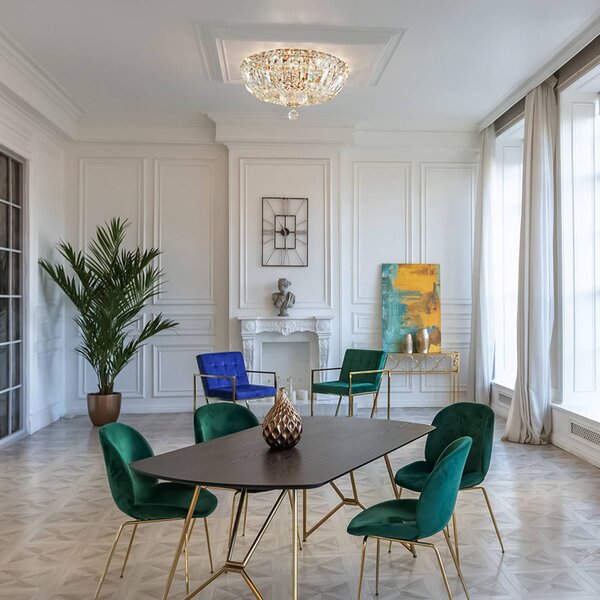 Maytoni Plafoniera in cristallo Basfor, dimmerabile, Chiaro / Trasparente, Soggiorno / Sala da pranzo, Plafoniera