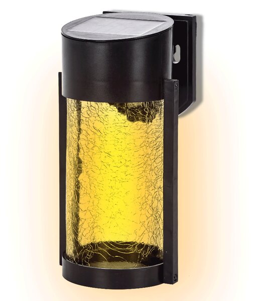 Applique Led 2W Nero con pannello solare IP65 Bianco caldo 2700K con sensore crepuscolare Aigostar