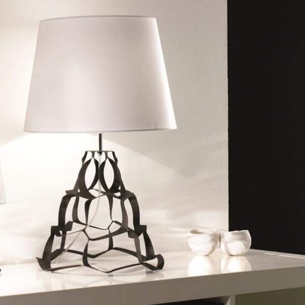 Abat-jour moderna selene anais 1047 011 009 e27 led metallo tessuto lampada tavolo - Selene Illuminazione