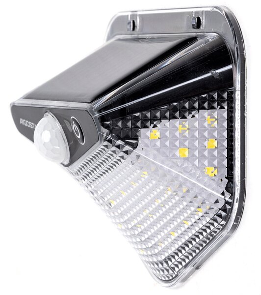 Applique Led multiangolo 20W Nero con pannello solare IP65 Bianco freddo 6500K con sensore crepuscolare e di movimento Aigostar