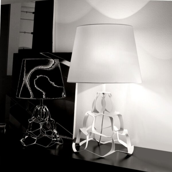 Abat-jour moderna selene anais 1047 011 009 e27 led metallo tessuto lampada tavolo - Selene Illuminazione