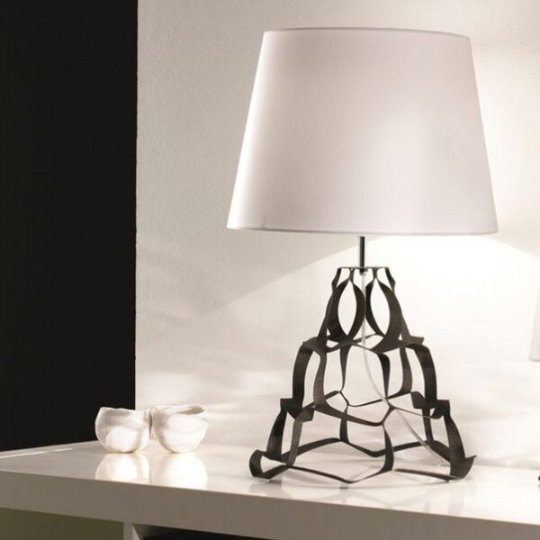 Abat-jour moderna selene anais 1047 011 009 e27 led metallo tessuto lampada tavolo - Selene Illuminazione
