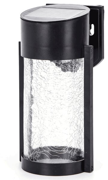 Applique Led 2W Nero con pannello solare IP65 Bianco caldo 2700K con sensore crepuscolare Aigostar