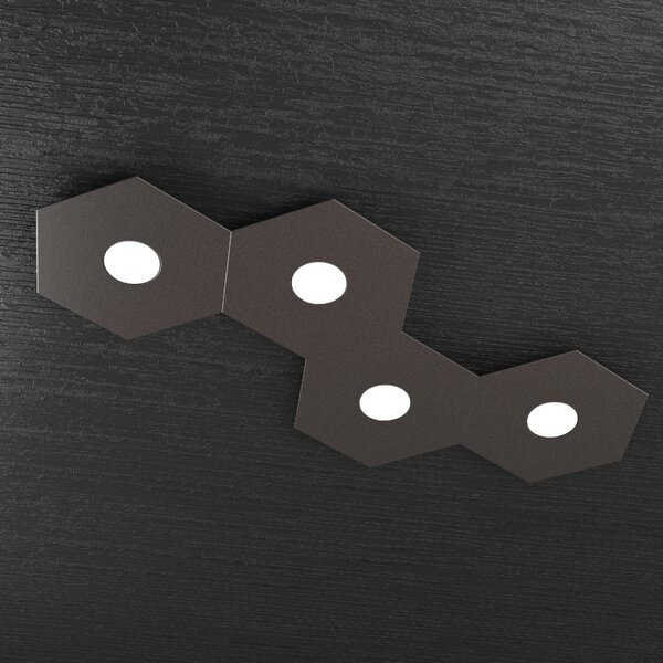 Plafoniera moderna top light hexagon 1142 4l a2 gx53 led metallo lampada parete soffitto - Top Light