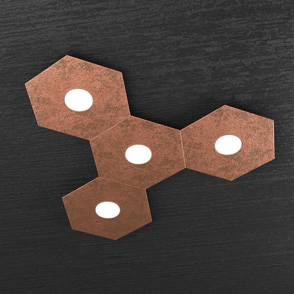 Plafoniera moderna top light hexagon 1142 4l a4 gx53 led metallo lampada parete soffitto - Top Light