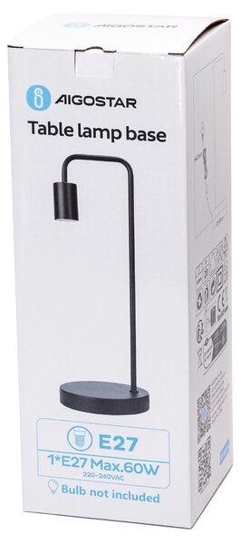 Lampada da tavolo Minimal Nera E27 Aigostar