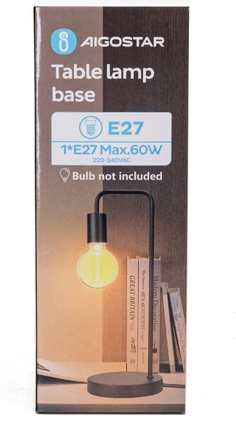 Lampada da tavolo Minimal Nera E27 Aigostar