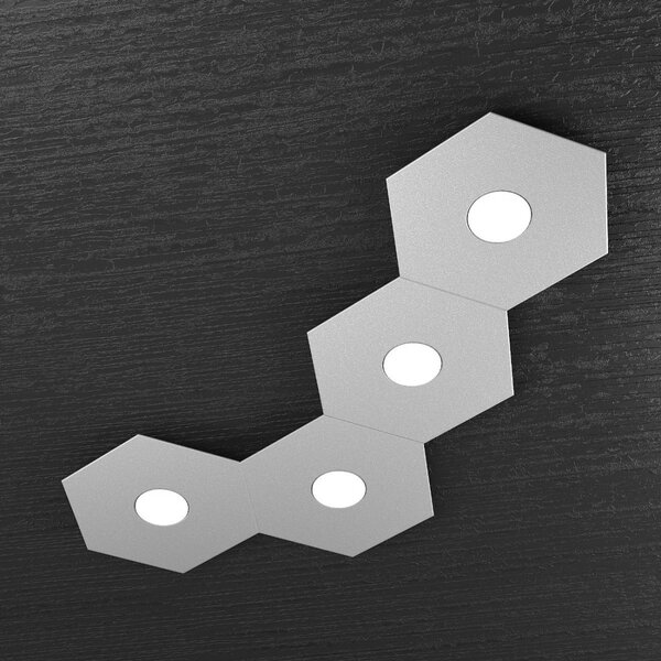 Plafoniera moderna top light hexagon 1142 4l a3 gx53 led metallo lampada parete soffitto - Top Light