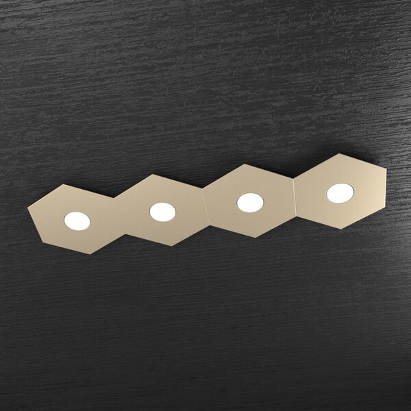 Plafoniera moderna top light hexagon 1142 4l a1 gx53 led metallo lampada parete soffitto - Top Light