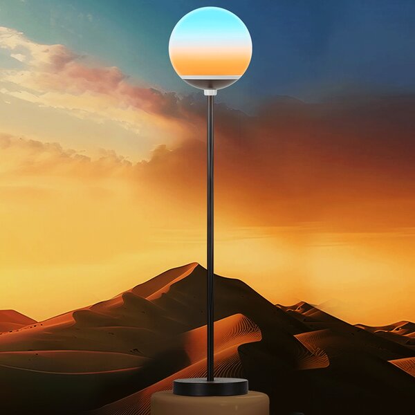 Lampada da terra a piantana Smart 8W nera Bluetooth Mesh RGB + CCT con telecomando Aigostar