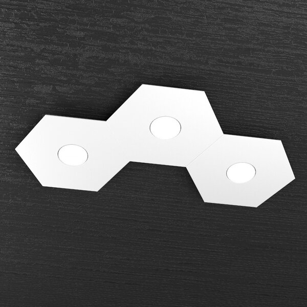 Plafoniera moderna top light hexagon 1142 3l a2 gx53 led metallo lampada parete soffitto - Top Light