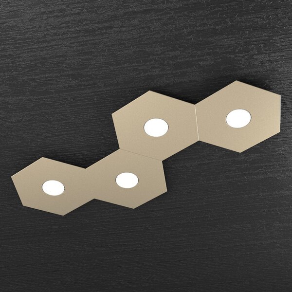 Plafoniera moderna top light hexagon 1142 4l a2 gx53 led metallo lampada parete soffitto - Top Light