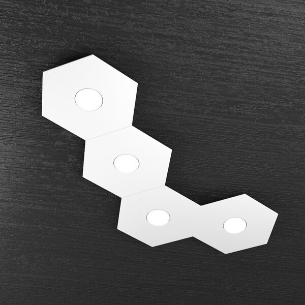 Plafoniera moderna top light hexagon 1142 4l a3 gx53 led metallo lampada parete soffitto - Top Light