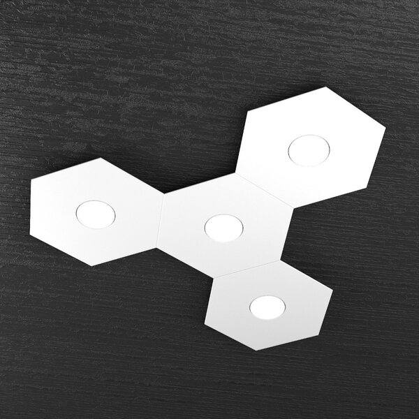 Plafoniera moderna top light hexagon 1142 4l a4 gx53 led metallo lampada parete soffitto - Top Light
