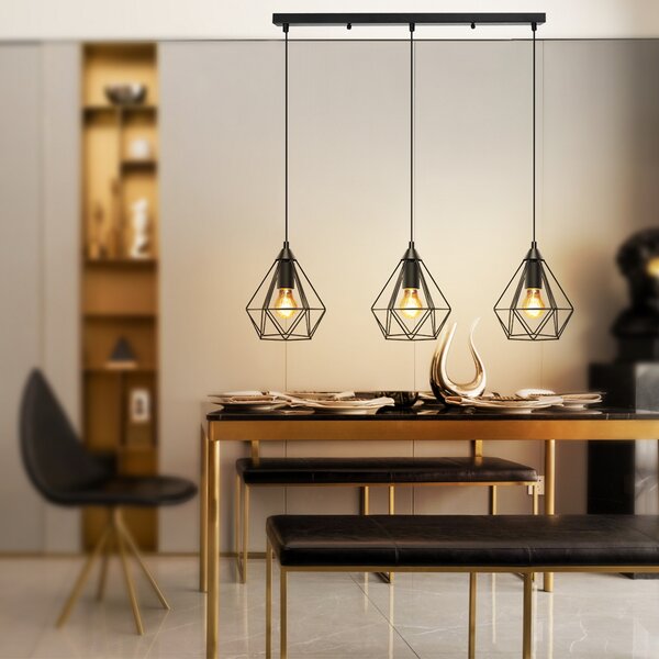 Lampadario da soffitto Triple Nero opaco 3 x E27 Aigostar