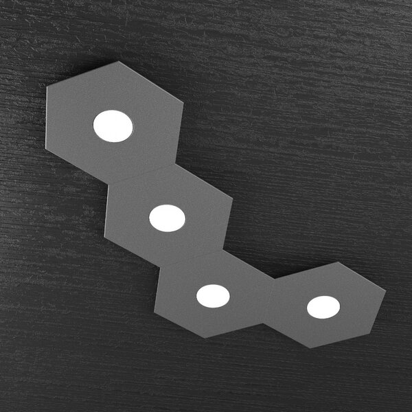 Plafoniera moderna top light hexagon 1142 4l a3 gx53 led metallo lampada parete soffitto - Top Light