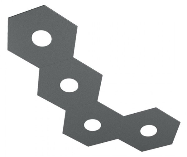 Plafoniera moderna top light hexagon 1142 4l a3 gx53 led metallo lampada parete soffitto - Top Light