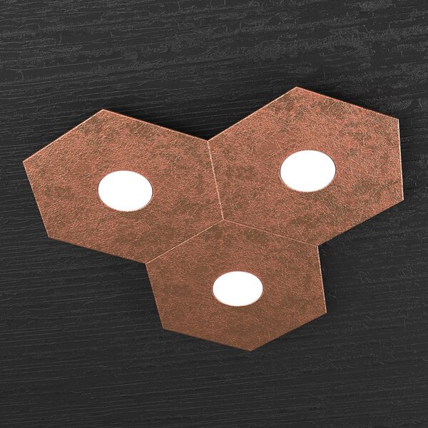 Plafoniera moderna top light hexagon 1142 3l a3 gx53 led metallo lampada parete soffitto - Top Light