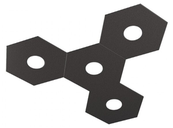 Plafoniera moderna top light hexagon 1142 4l a4 gx53 led metallo lampada parete soffitto - Top Light