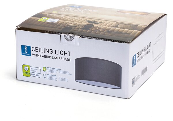 Lampadario da soffitto Tissue Grigio 1 x E27 Aigostar