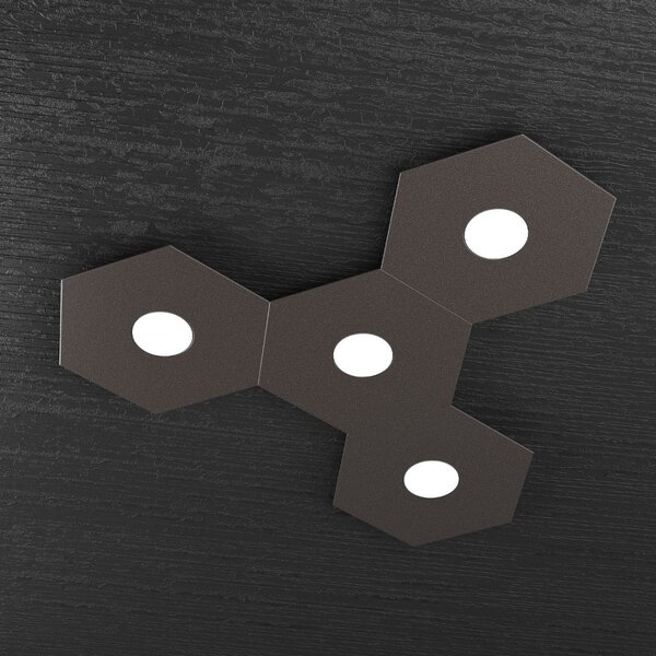 Plafoniera moderna top light hexagon 1142 4l a4 gx53 led metallo lampada parete soffitto - Top Light