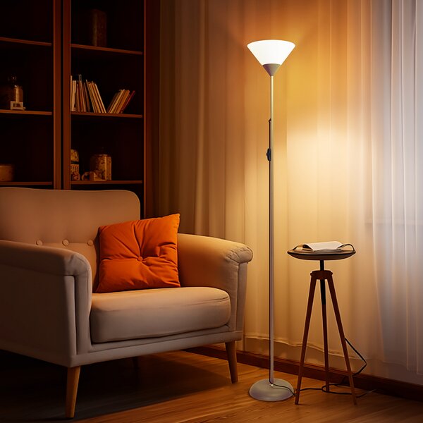 Lampada da terra a piantana Stick grigia E27 Aigostar