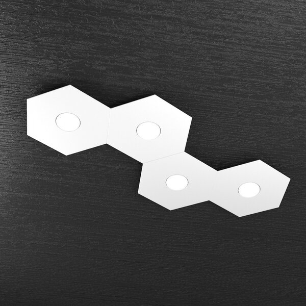Plafoniera moderna top light hexagon 1142 4l a2 gx53 led metallo lampada parete soffitto - Top Light