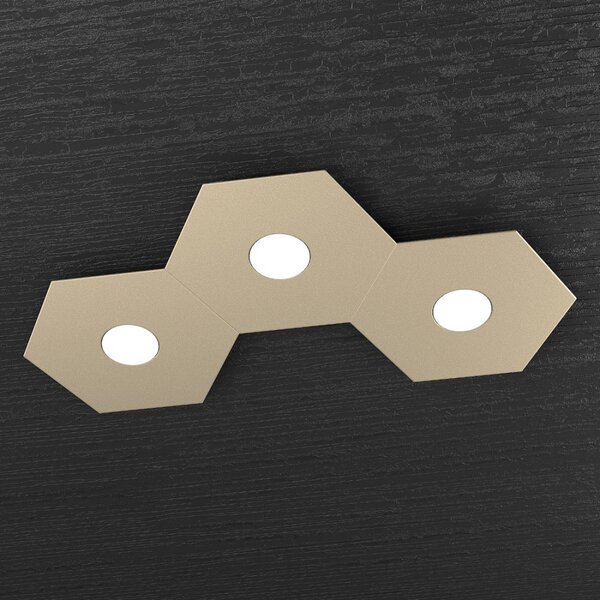 Plafoniera moderna top light hexagon 1142 3l a2 gx53 led metallo lampada parete soffitto - Top Light