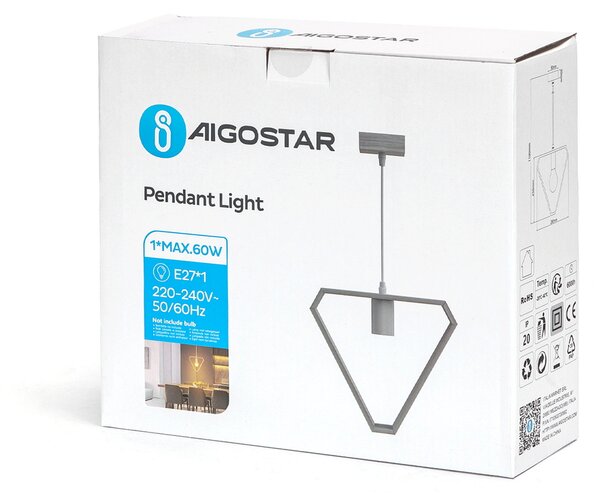 Lampadario da soffitto Comb Marrone in legno 1 x E27 Aigostar