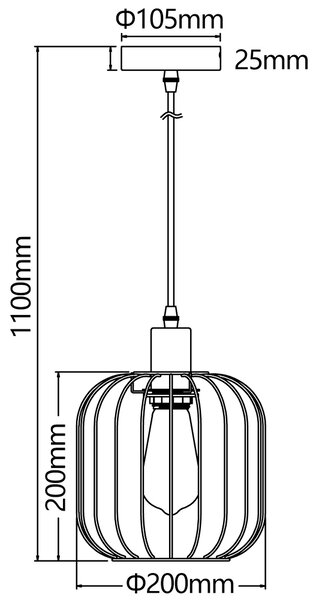 Lampadario da soffitto Hamper Nero opaco 1 x E27 Aigostar