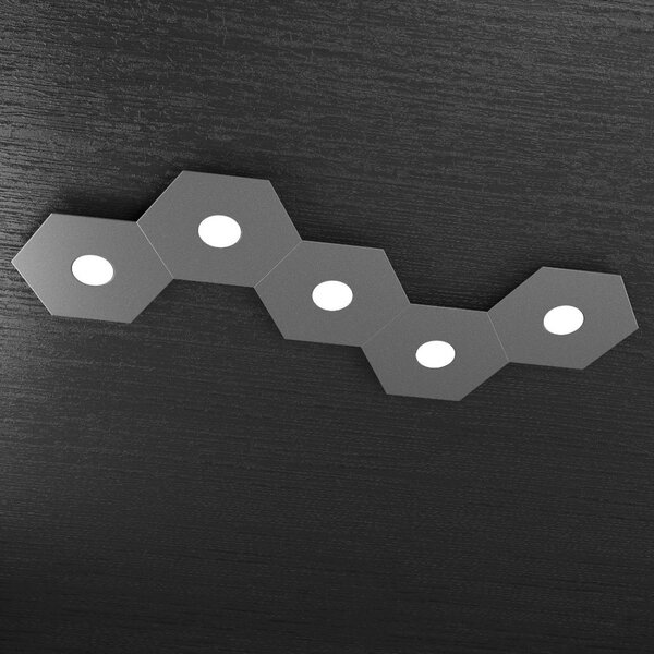 Plafoniera moderna top light hexagon 1142 5l a4 gx53 led metallo lampada parete soffitto - Top Light