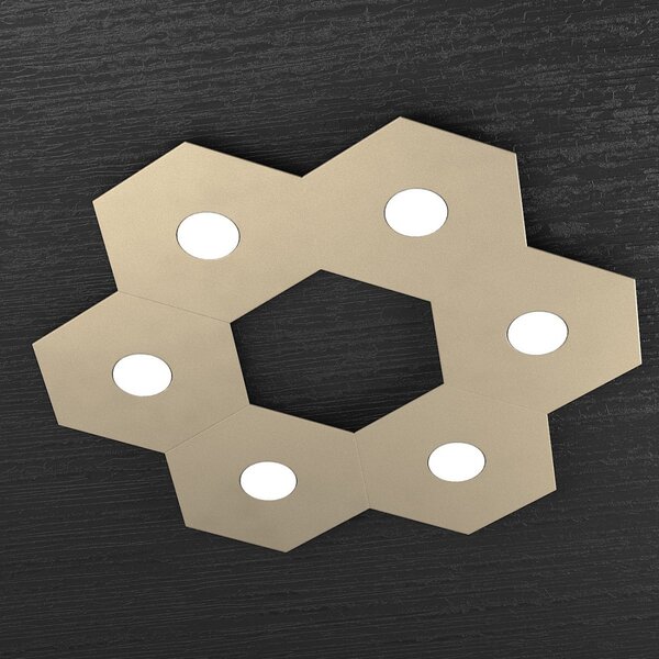 Plafoniera moderna top light hexagon 1142 6l a3 gx53 led tonda lampada parete soffitto - Top Light