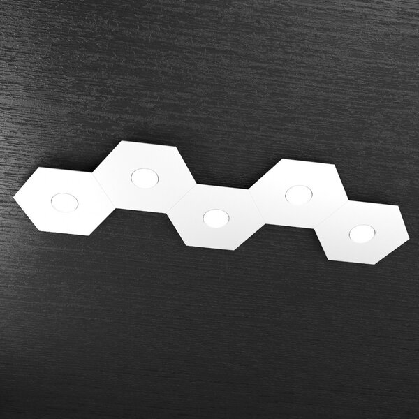 Plafoniera moderna top light hexagon 1142 5l a2 gx53 led metallo lampada parete soffitto - Top Light