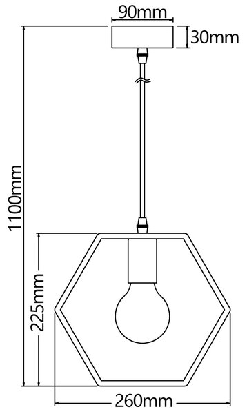Lampadario da soffitto Hive Marrone in legno 1 x E27 Aigostar