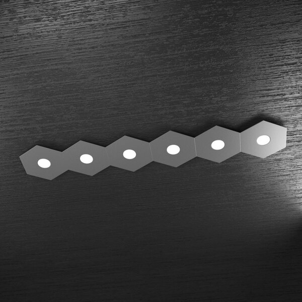 Plafoniera moderna top light hexagon 1142 6l a1 gx53 led metallo lampada parete soffitto - Top Light