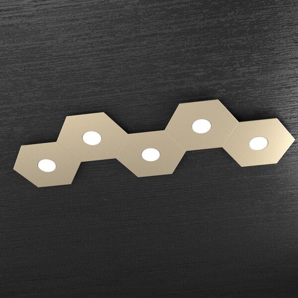 Plafoniera moderna top light hexagon 1142 5l a2 gx53 led metallo lampada parete soffitto - Top Light