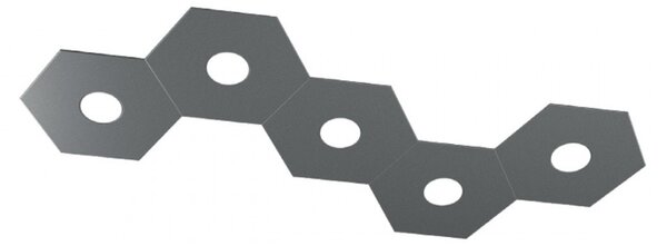 Plafoniera moderna top light hexagon 1142 5l a4 gx53 led metallo lampada parete soffitto - Top Light