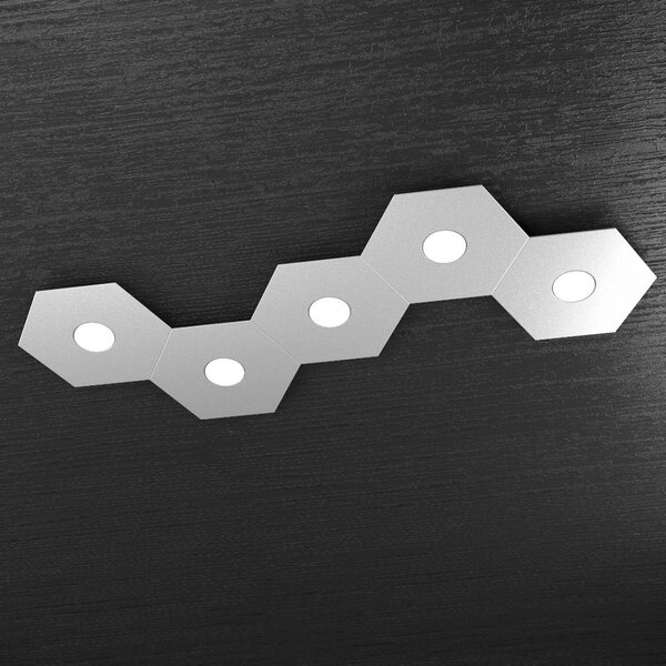 Plafoniera moderna top light hexagon 1142 5l a4 gx53 led metallo lampada parete soffitto - Top Light