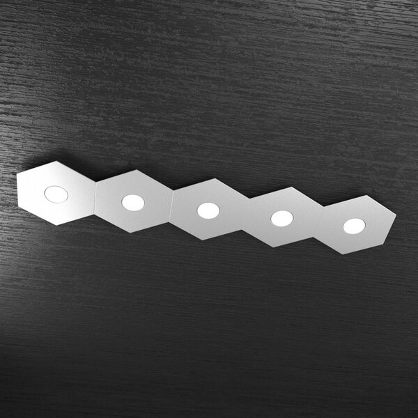 Plafoniera moderna top light hexagon 1142 5l a1 gx53 led metallo lampada parete soffitto - Top Light