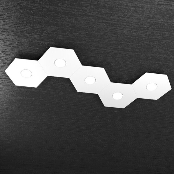 Plafoniera moderna top light hexagon 1142 5l a4 gx53 led metallo lampada parete soffitto - Top Light