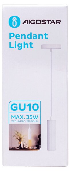 Lampadario Pendel Pipe in metallo Bianco a sospensione 1 x GU10 Aigostar