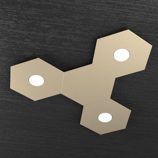 Plafoniera moderna top light hexagon 1142 3l1d gx53 led metallo lampada parete soffitto - Top Light