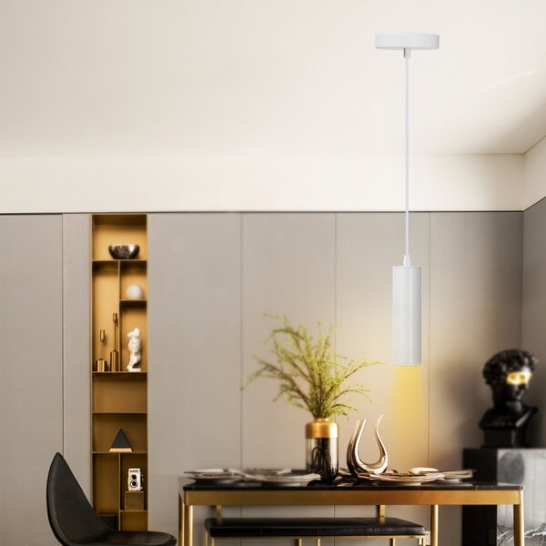 Lampadario Pendel Pipe in metallo Bianco a sospensione 1 x GU10 Aigostar