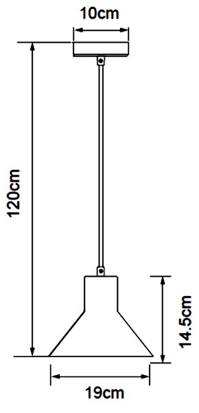 Lampadario da soffitto Cone Nero opaco 1 x E27 Aigostar