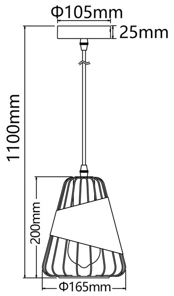 Lampadario da soffitto Fuse Nero opaco 1 x E27 Aigostar