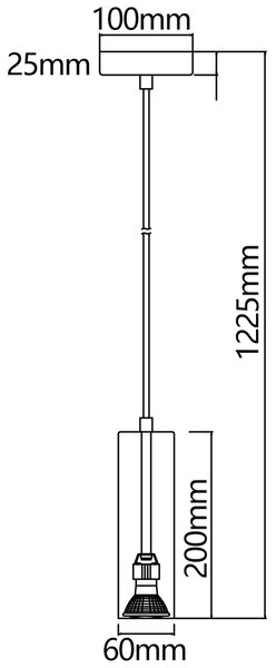 Lampadario Pendel Pipe in metallo Bianco a sospensione 1 x GU10 Aigostar