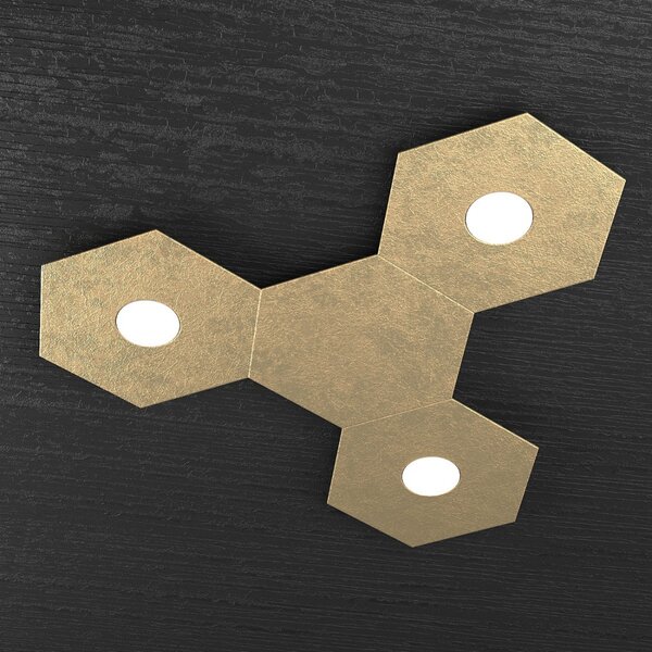 Plafoniera moderna top light hexagon 1142 3l1d gx53 led metallo lampada parete soffitto - Top Light